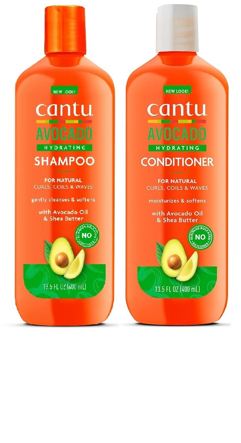 CANTU HYDRATING AVOCADO MOISTURIZING SULFATE-FREE SHAMPOO & CONDITIONER 13oz Set