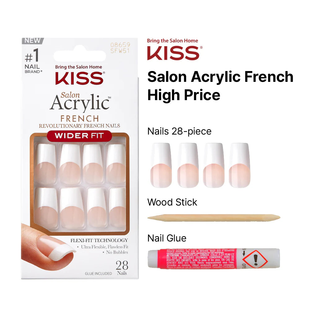 KS Salon Acrylic Nails French Rome Wide Fit SFW50