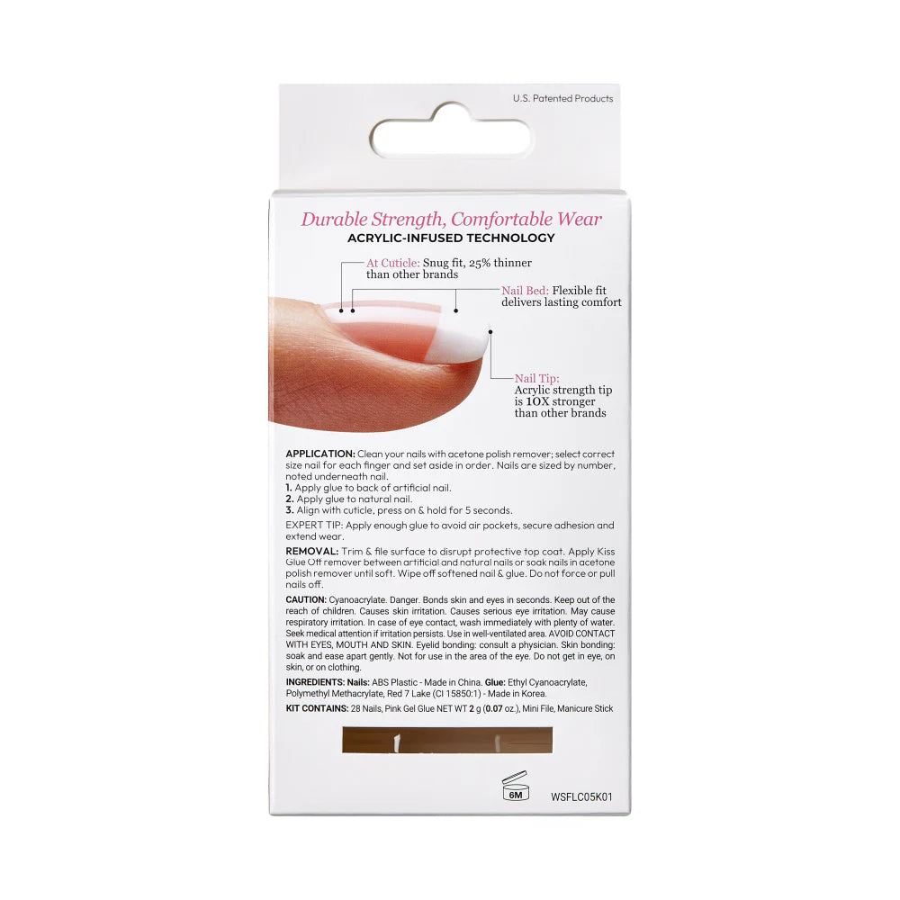 KS Salon Acrylic Nails French Rome Wide Fit SFW50
