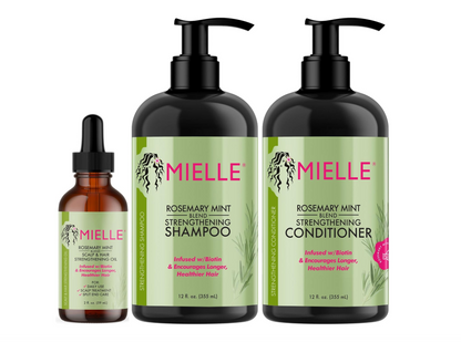 3 Pack Mielle Rosemary Mint Shampoo, Conditioner and Growth Oil