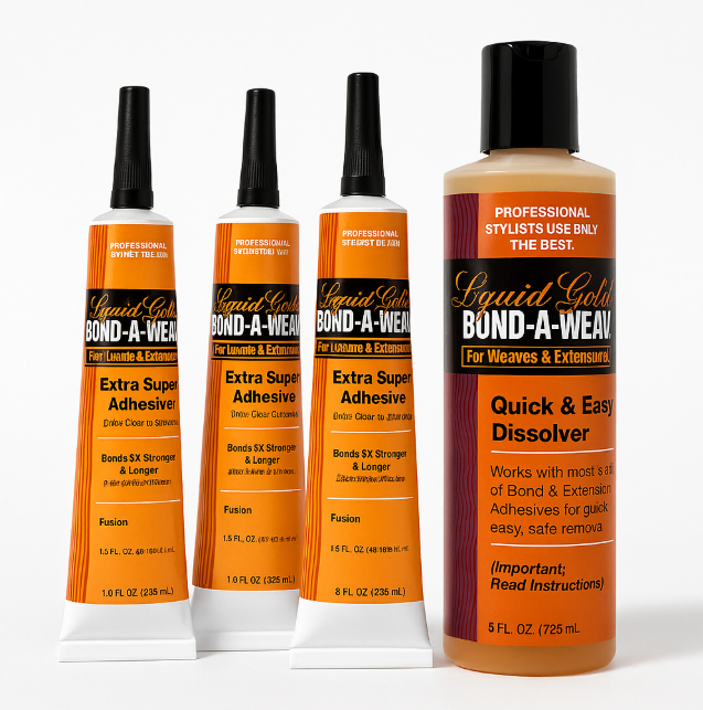 4 Piece Bundle (3)Liquid Gold Tube Adhesive And (1)Disolver