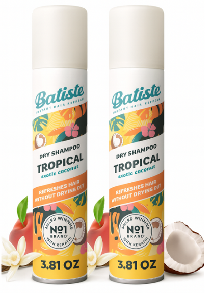 Batiste Dry Shampoo Tropical Scent Packs 1, 2, 3, 6, 9, or 12 Count