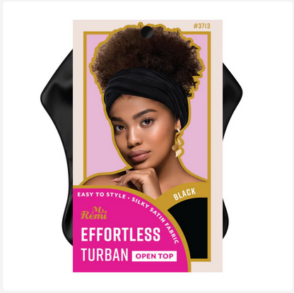 Ms. Remi Effortless Turban Scarf Open Top Black