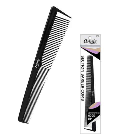 Annie Section Barber Comb with Hook Tip #13