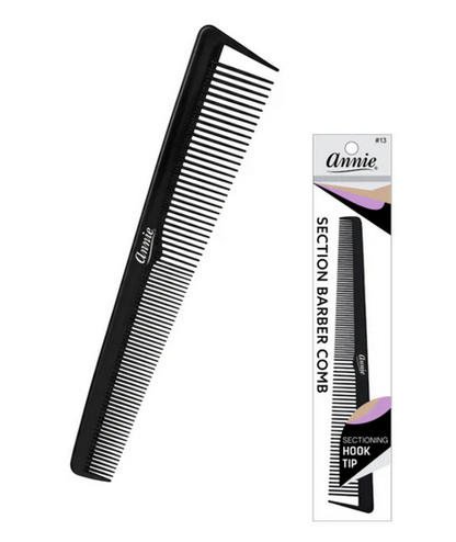 Annie Section Barber Comb with Hook Tip #13