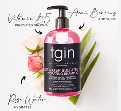 Tgin Rosewater Sulfate Free Hydrating Shampoo 13 oz