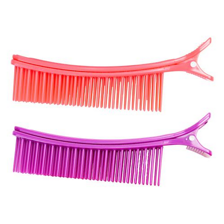 Sectioning Comb Grip Clip 2 CT Pink & Purple