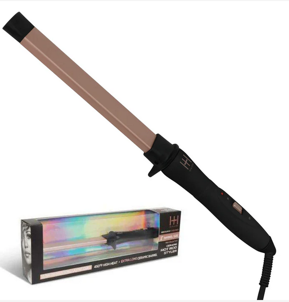 Hot & Hotter Ceramic Hot Rod Styler Wand 1" Rose Gold