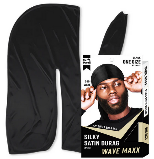 Mr. Durag Wave Maxx Silky Satin Durag, 1 Count, Black