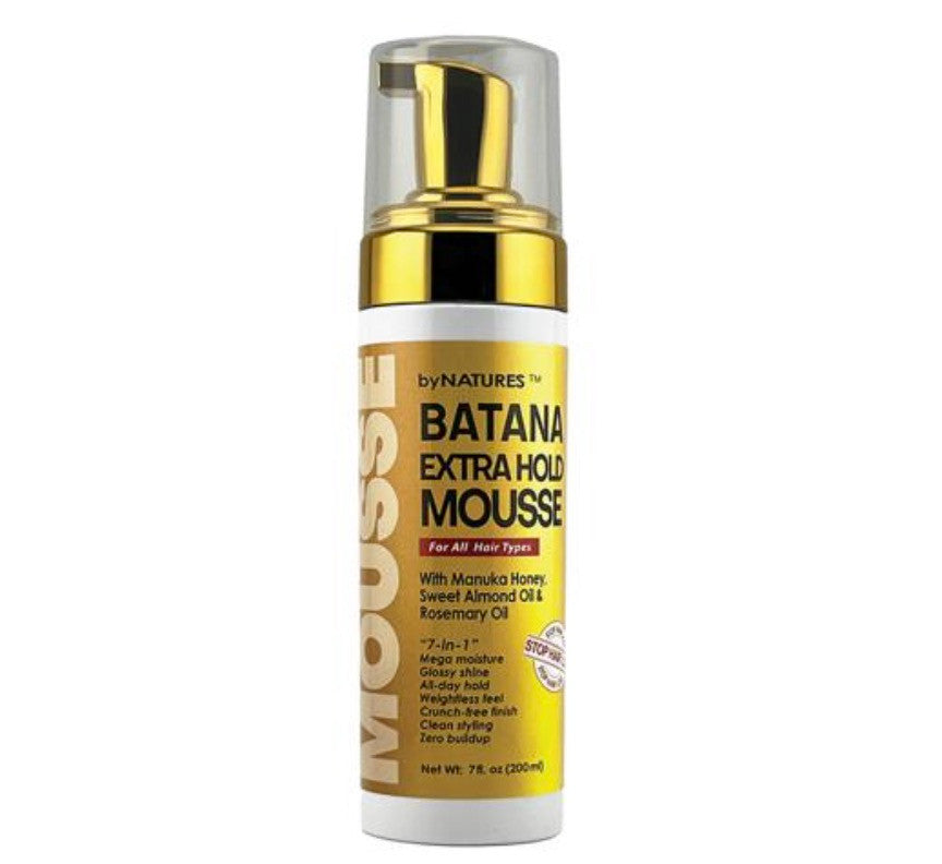 By Natures Batana Oil Extra Hold Braid & Style Mousse, Nourishing Volumizing Foam 7 oz