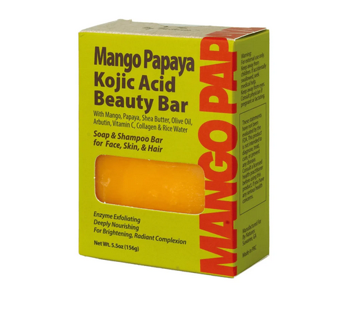 By Natures Mango Papaya Kojic Acid Beauty Bar, Skin-Brightening Face & Body Cleansing Soap