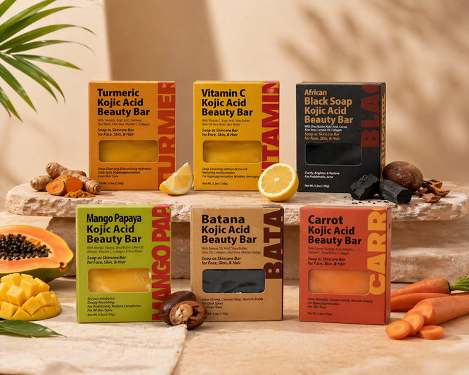 By Natures Mango Papaya Kojic Acid Beauty Bar, Skin-Brightening Face & Body Cleansing Soap