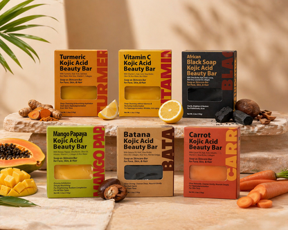 By Natures Mango Papaya Kojic Acid Beauty Bar, Skin-Brightening Face & Body Cleansing Soap