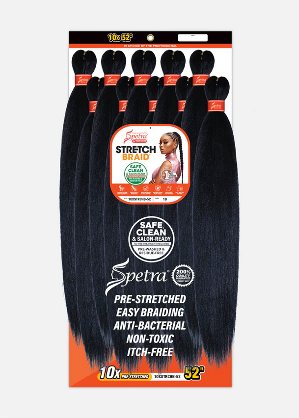Amore Mio Spetra Pre-Stretched Braiding Hair 52" 10XSTRCHB-52 – Itch-Free Antibacterial Extra Long Braid