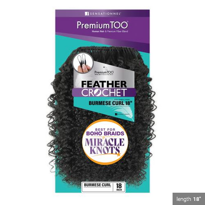 Sensationnel Premium Too Feather Crochet Hair - Burmese Curl 18" Human Hair Blend