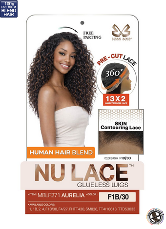 Bobbi Boss Aurelia MBLF271 Nu Lace Glueless 13x2 Human Hair Blend Wig