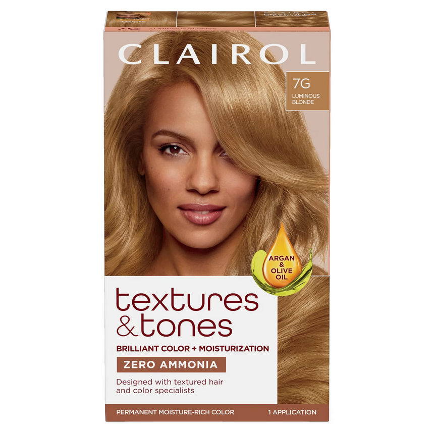 Clairol Textures & Tones Ammonia-Free Permanent Hair Color - Moisture-Rich Dye with Argan & Olive Oil