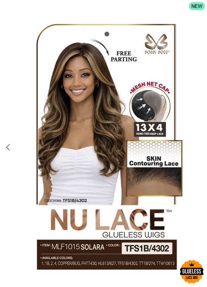 Bobbi Boss Solara MLF1015 Nu Lace Glueless 13x4 Deep Synthetic Lace Front Wig