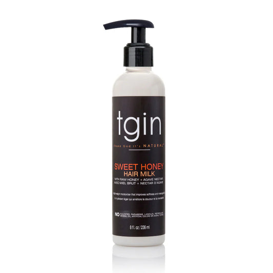 tgin Sweet Honey Hair Milk with Raw Honey & Agave Nectar, Leave-In Moisturizer for Natural Curls, Coils & Waves 8 oz