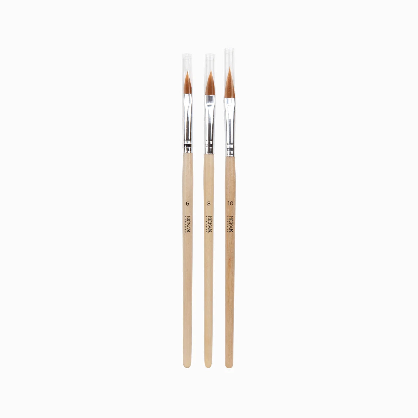 Nicka K Acrylic Nail 3 Piece Brush Set Round Tip Precision Brush TBNA02