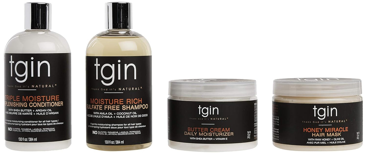 4 PIECE SET TGIN MOIST COLLECTION GIFT SET - MOIST RICH SHAM, TRIPLE MOIST COND, BUTTER CREAM MOIST & HONEY MASK