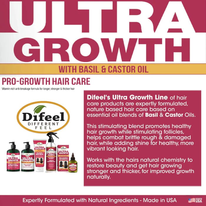 DIFEEL Ultra Growth Basil & Castor Oil Leave in Conditioner Spray 6oz