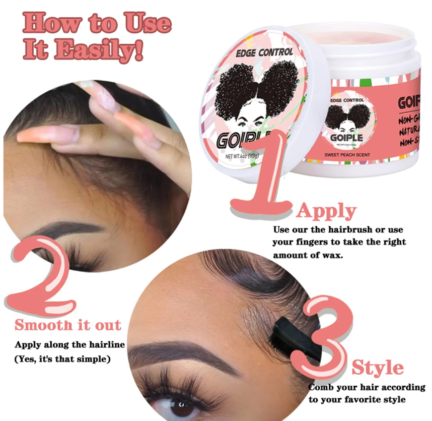 Goiple Edge Control Wax Sweet Peach 4 oz