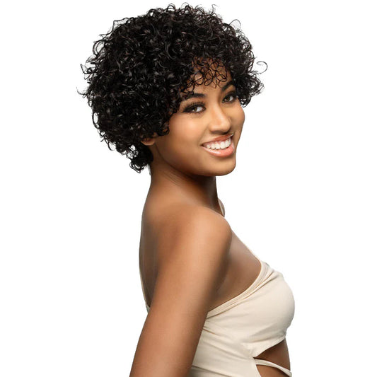 Vivica A Fox Imperial 100% Human Hair Wig - Garnet 12 inch Short Layered Bob with Bangs