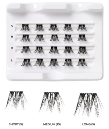 Vluxe Extended Faux Mink Clear Band Cluster Lashes