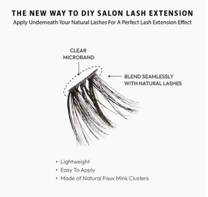 Vluxe Extended Faux Mink Clear Band Cluster Lashes