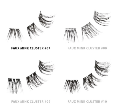 Vluxe Extended Faux Mink Clear Band Cluster Lashes