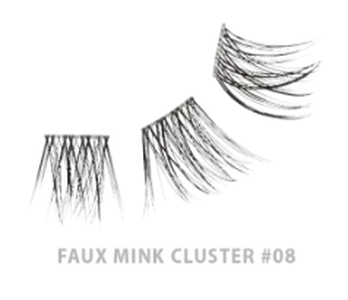 Vluxe Extended Faux Mink Clear Band Cluster Lashes