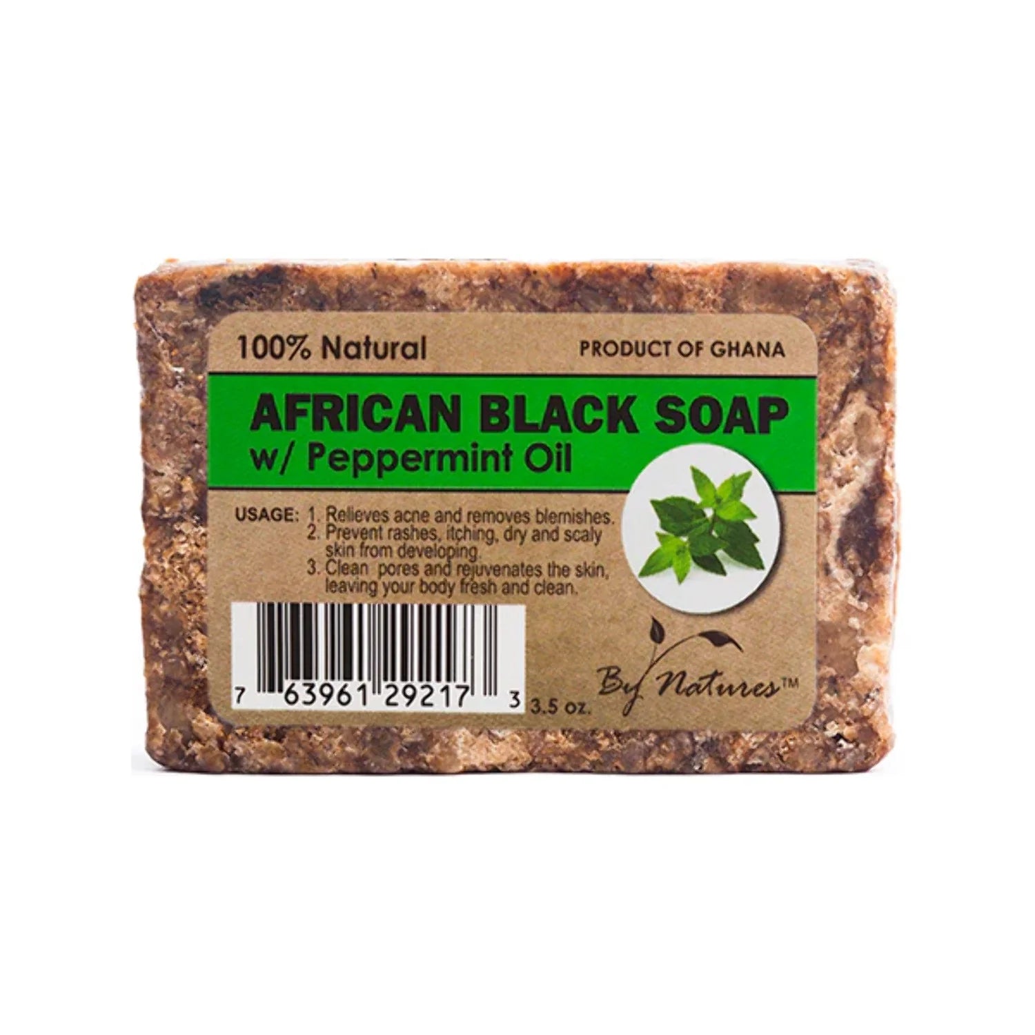 By Natures African Black Soap W/Peppermint Oil 6.5 oz