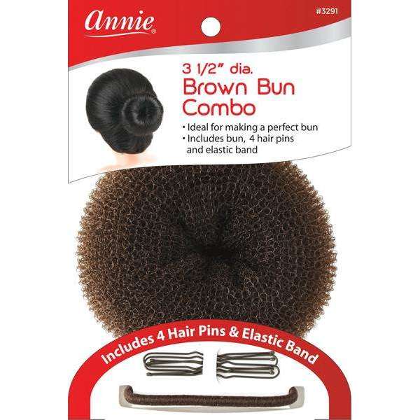 Annie Hair Bun Kit 3.5" Brown