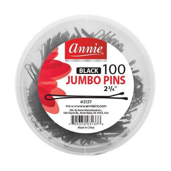 Annie Black Jumbo Pins 100ct 2 3/4″ #3137