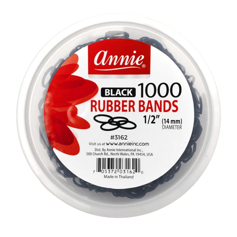 Annie Rubber Bands 1000Ct Black #3162