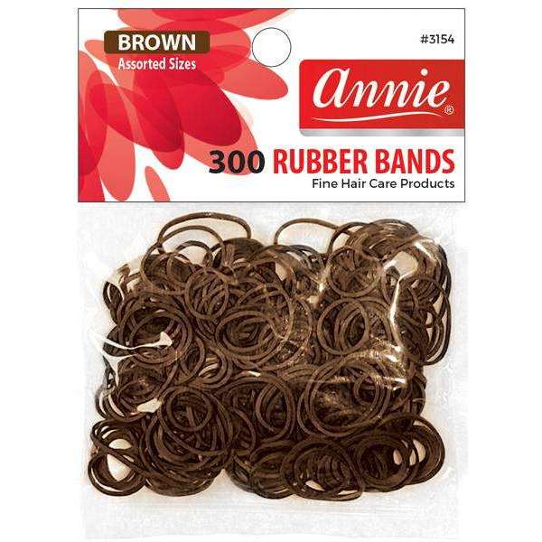 Annie Rubber Bands Brown 300ct #3154