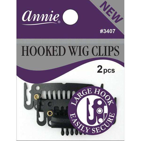 Annie Wig Clips Large Hooked 2Ct #3407