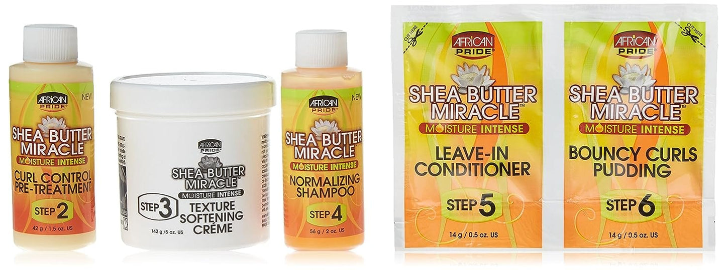 3 Pack African Pride Shea Miracle Texture Softening System Kit