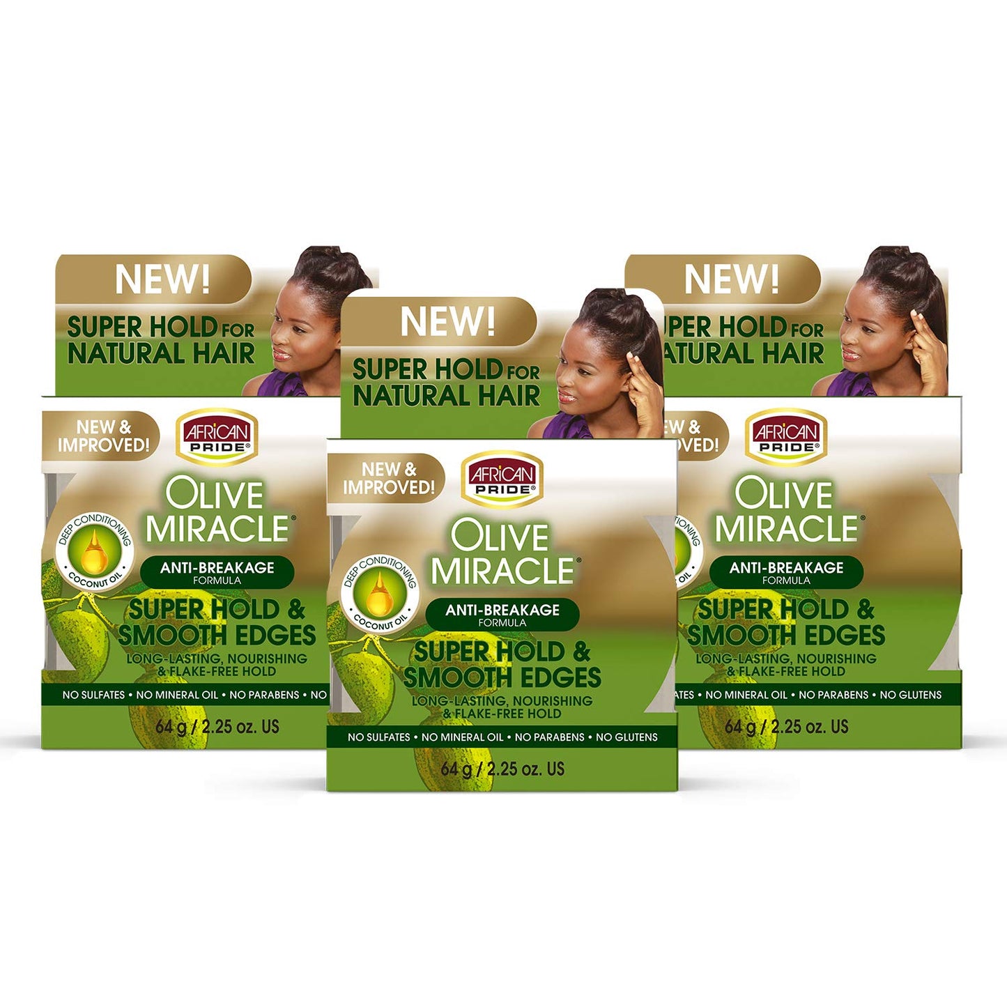 3 Pack African Pride Olive Super Smooth Edge 2.25 oz