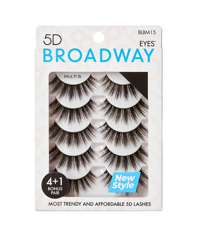 Broadway Eyes 5D Strip Lashes 5 Pair Multipack