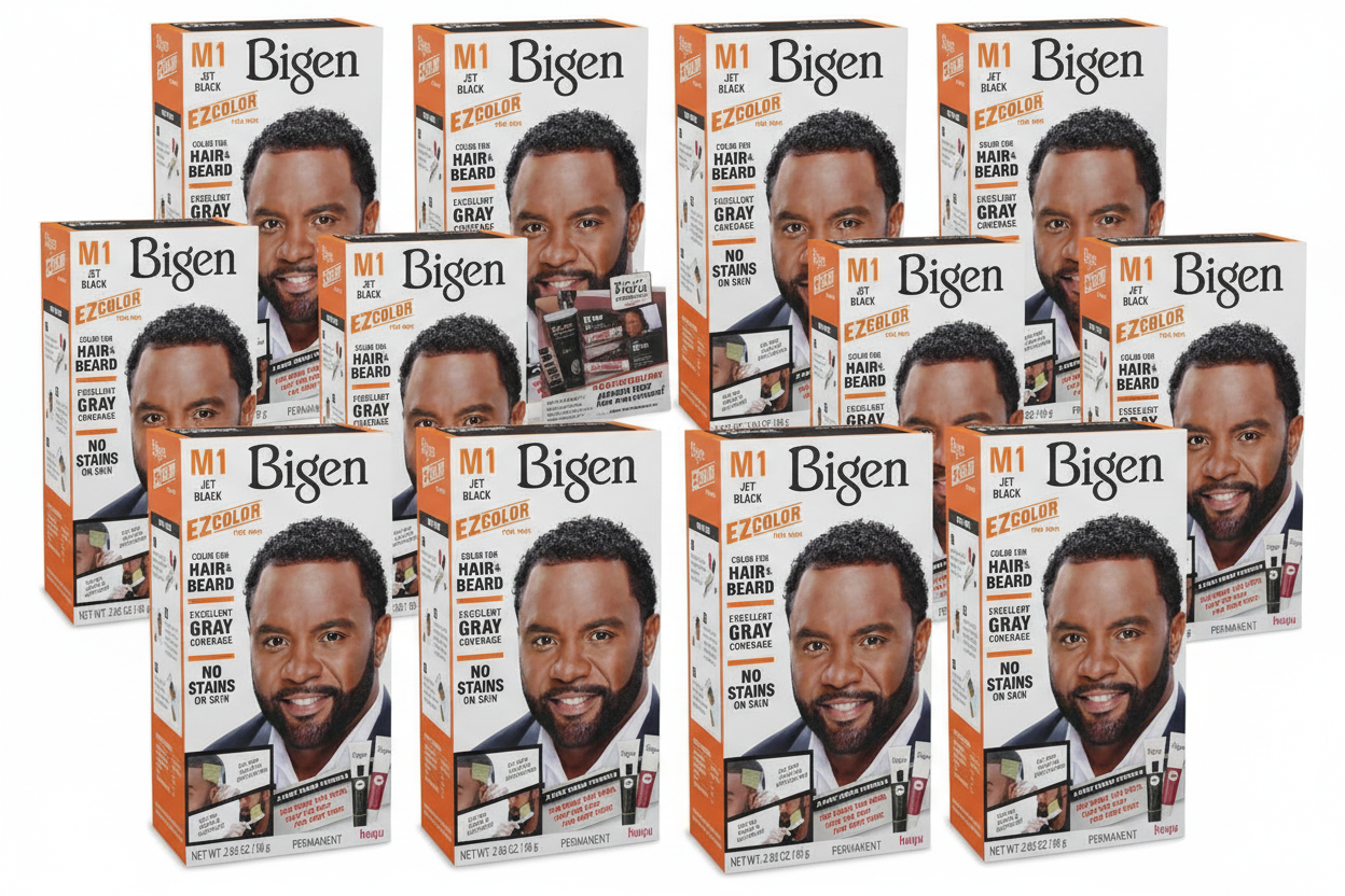 Bigen M1 Jet Black 12-Pack - Brick Pattern