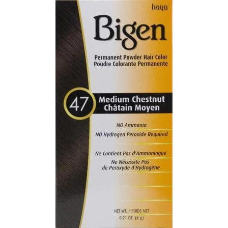 Bigen Permanent Powder Hair Color 47 Medium Chestnut 0.21oz