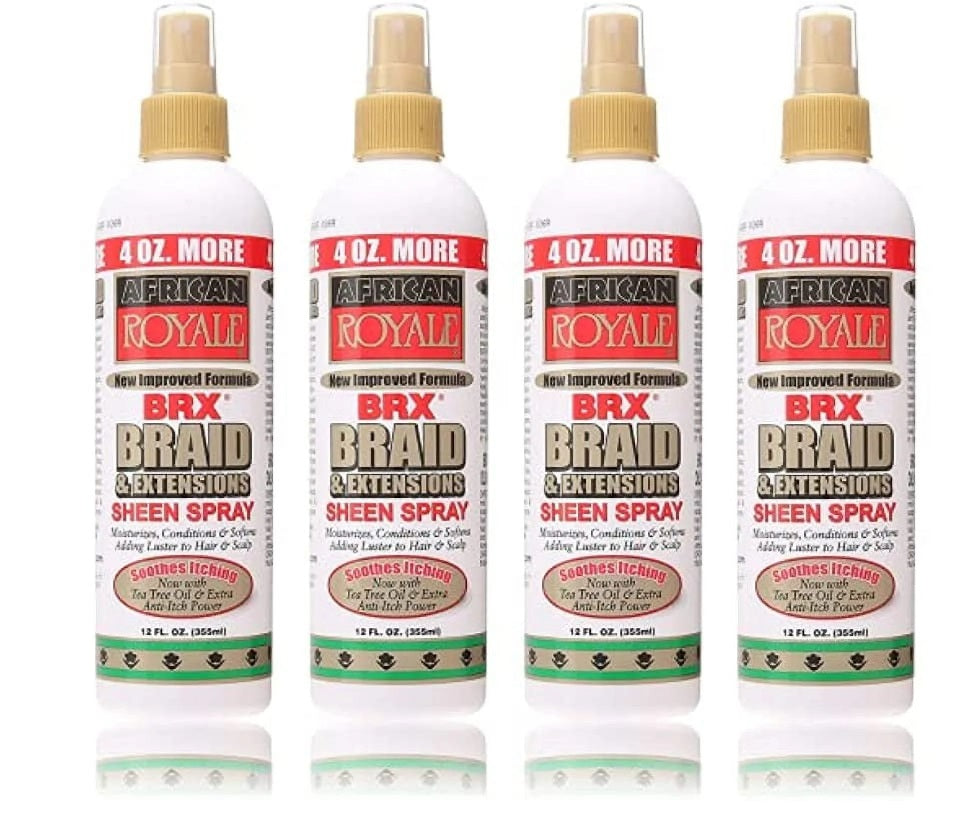 4 PACK AFRICAN ROYALE BRX BRAID & EXTENTIONS SHEEN SPRAY 120Z