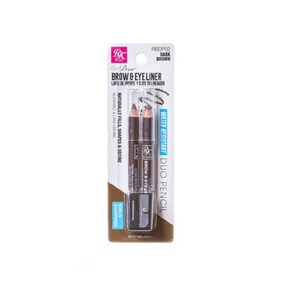 Ruby Kisses Go Brow Water Resistant Duo Pencil 2x Pack -RBDP