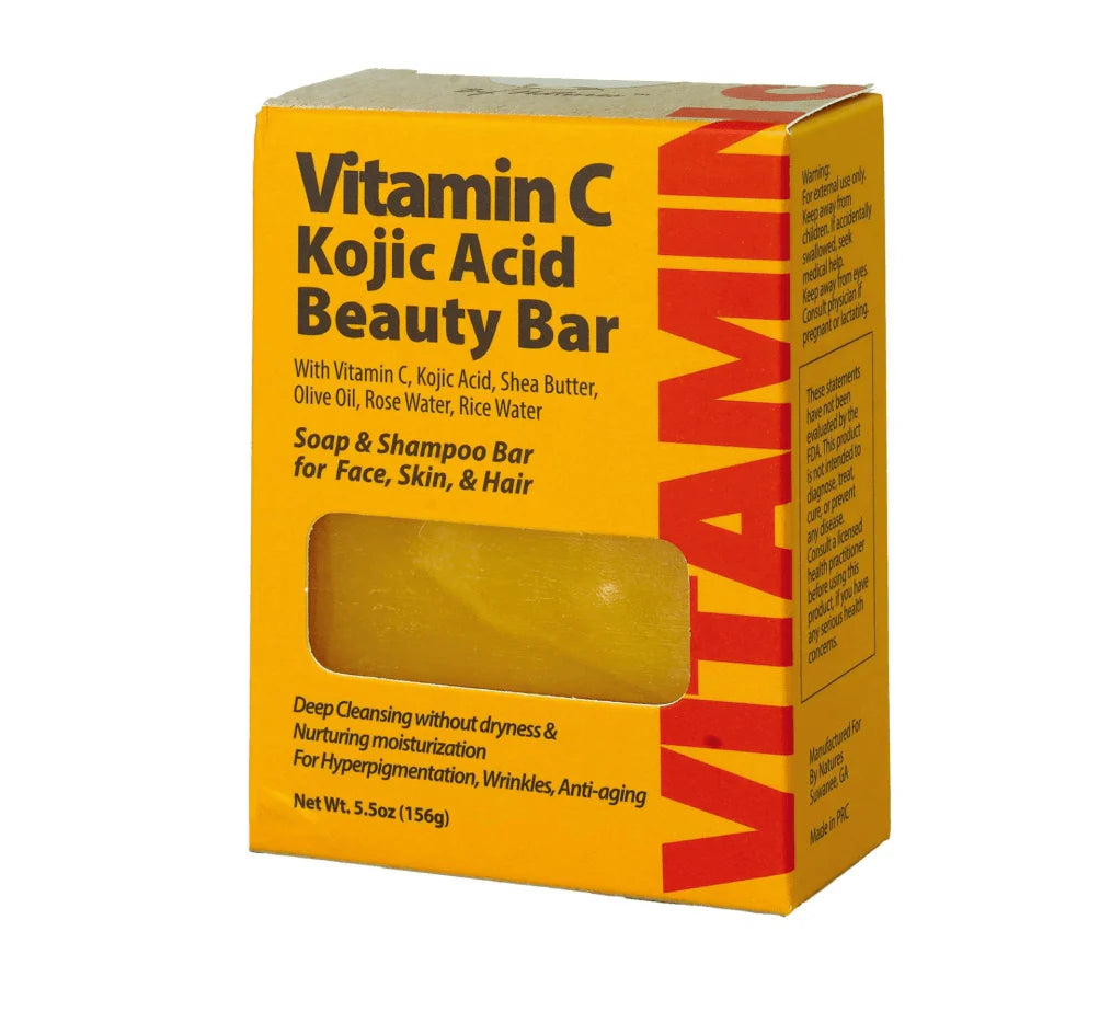 By Natures Vitamin C Kojic Acid Beauty Bar, High-Potency Skin-Brightening Cleansing Soap