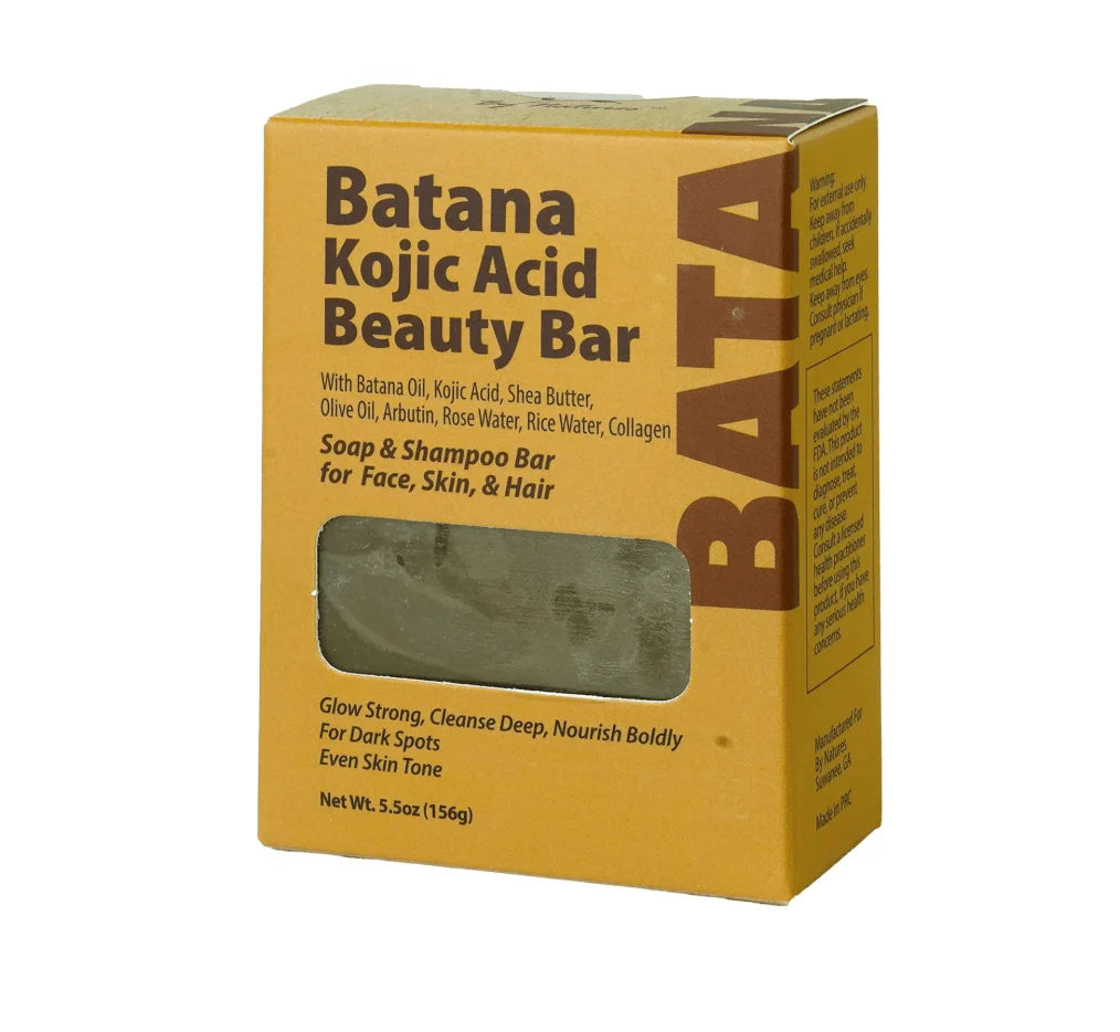 By Natures Batana Kojic Acid Beauty Bar, Skin-Brightening & Nourishing Cleansing Soap