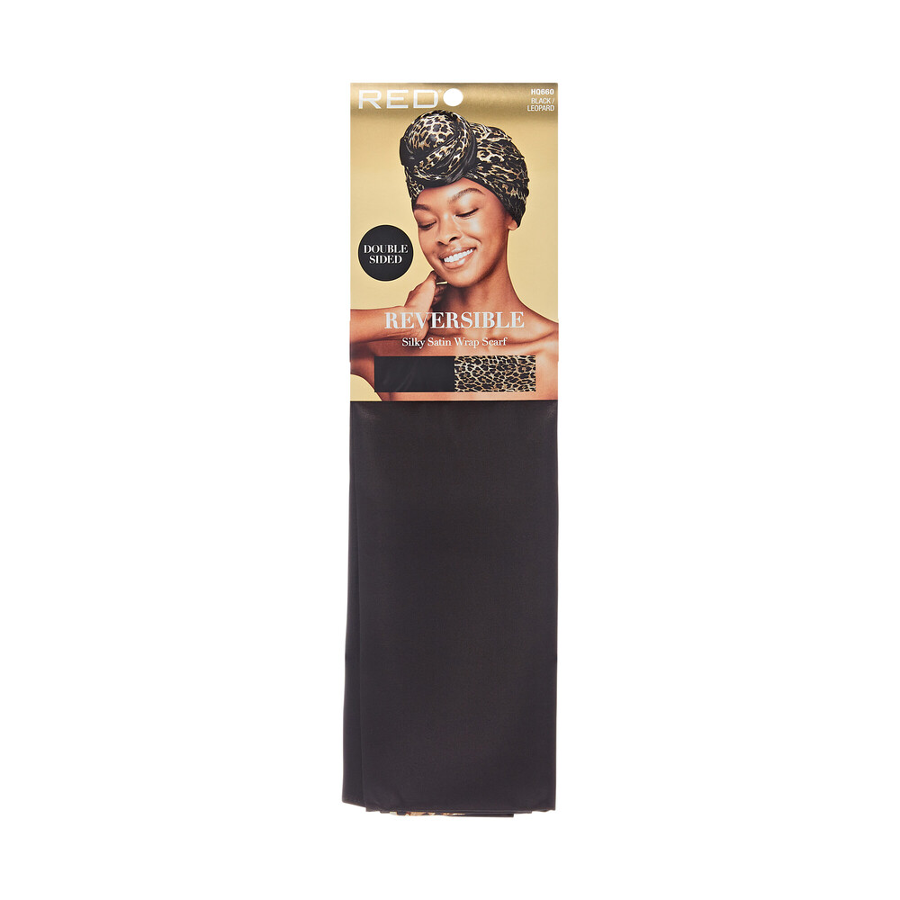 Red by Kiss Reversible Satin Wrap Scarf, 2-in-1 Silky Double-Sided Hair & Fashion Accessory