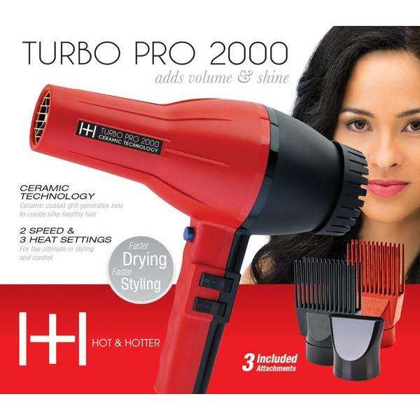 H&H Turbo PRO2000 AC Hair Dryer Red/Black 5839