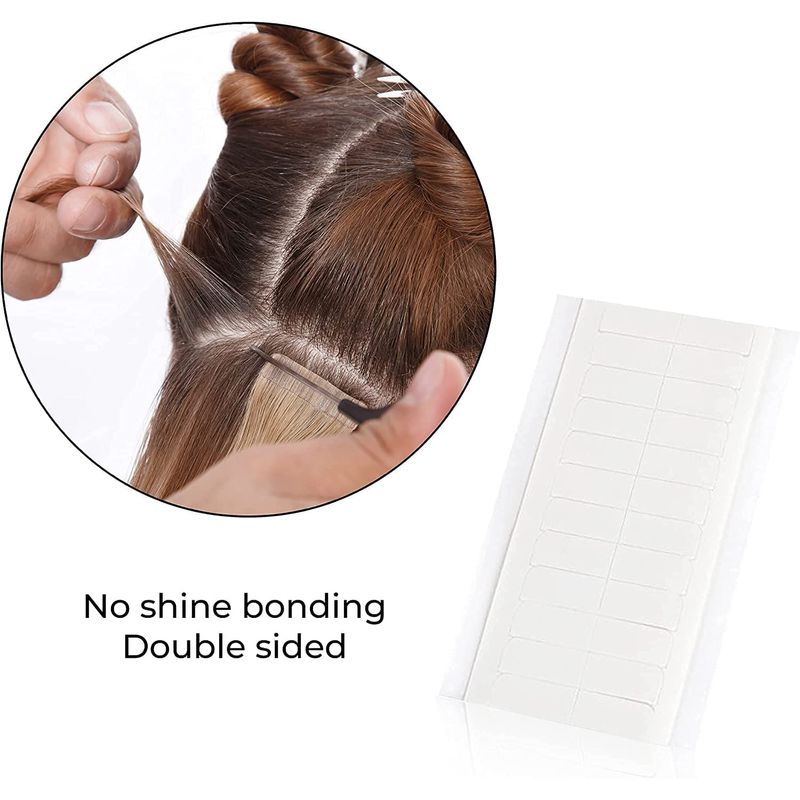 Beautify by Walker Tape No-Shine Hair Extension Tape Tabs, Hypoallergenic Double-Sided Adhesives 120-Count Bag